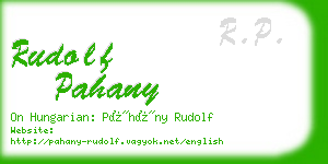 rudolf pahany business card